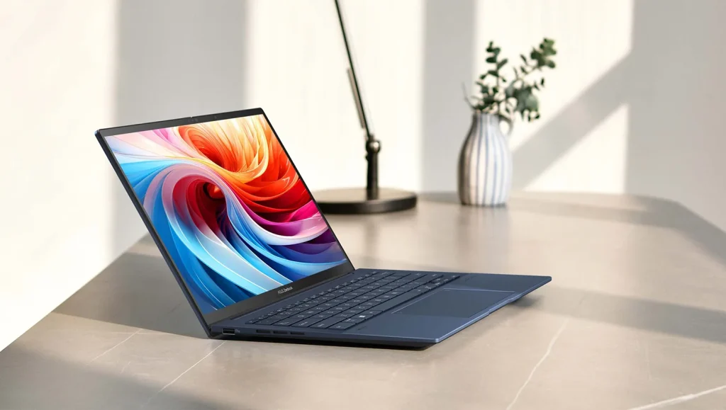 ZenBook 14 OLED UX3405 در زیر نور خورشید