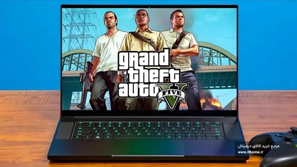 لپ تاپ در حال اجرای GTA V