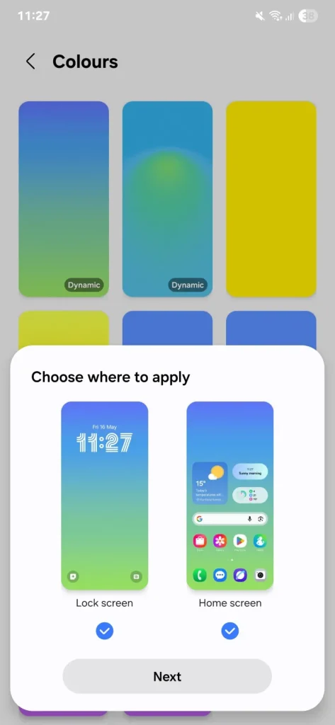 والپیپر پویا در One UI 8